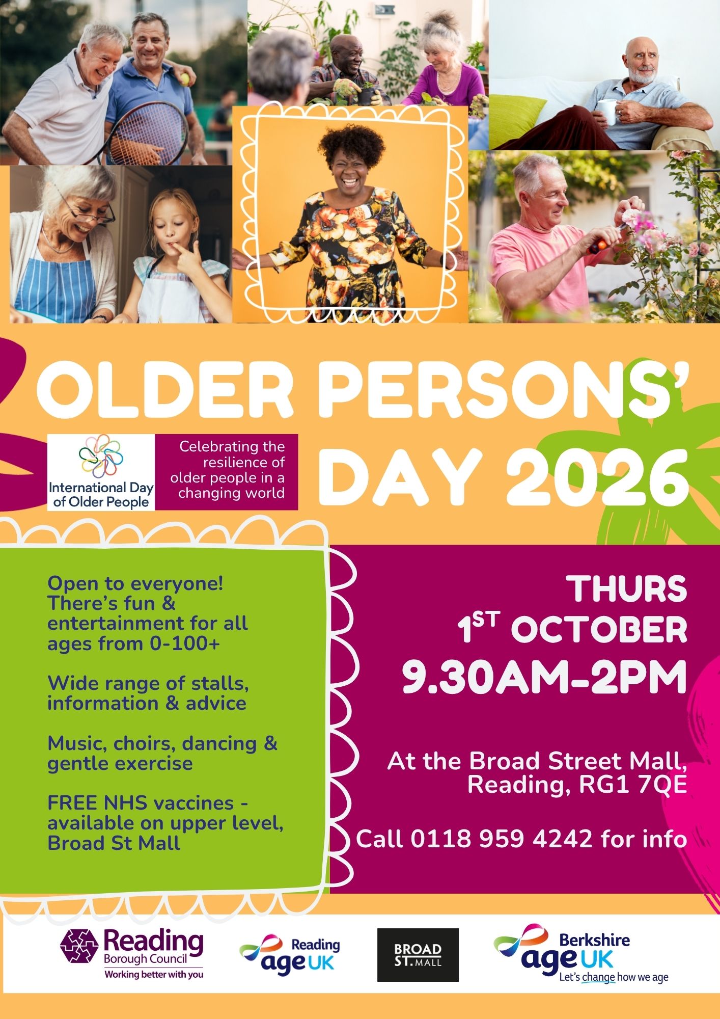 A4 poster for Older Person;s Day 2026